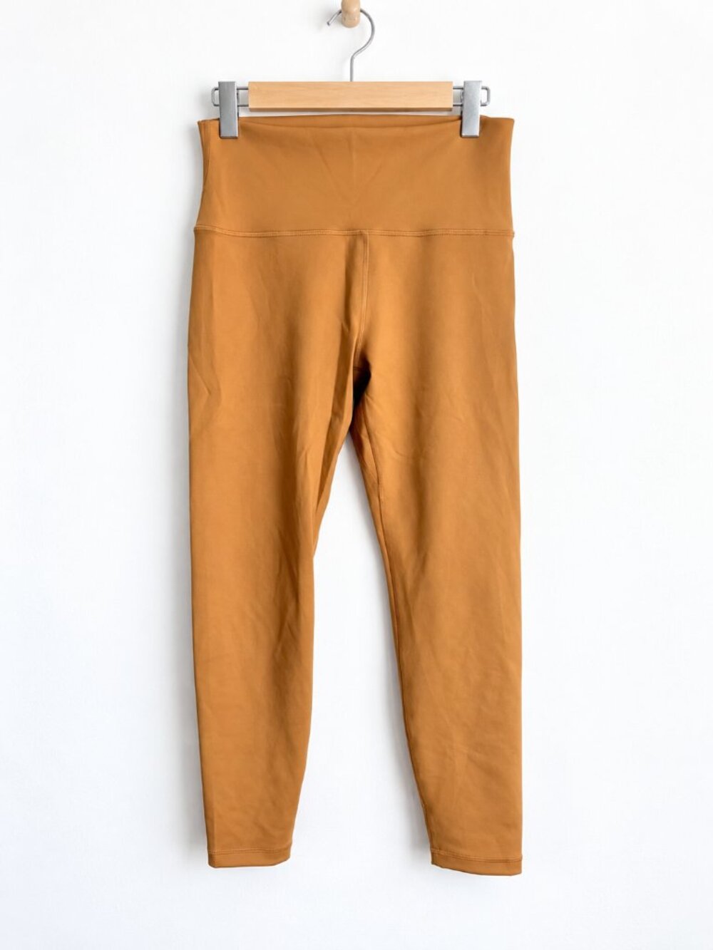 Aritzia Golden Camel High Rise Leggings Wide Waistband Athleisure 12
